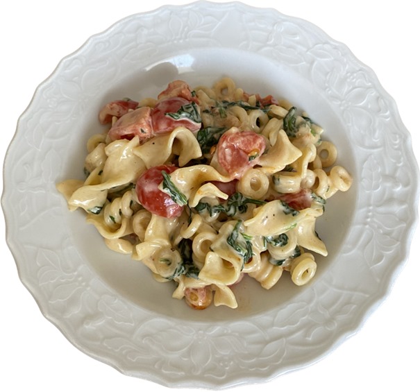 Nudeln mit Spinat-Sahne Sauce